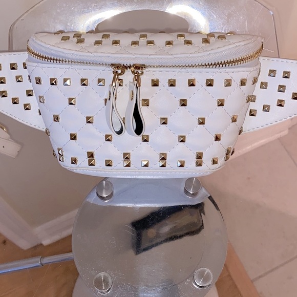 White and Gold Studded Mini Bag - Picture 2 of 5